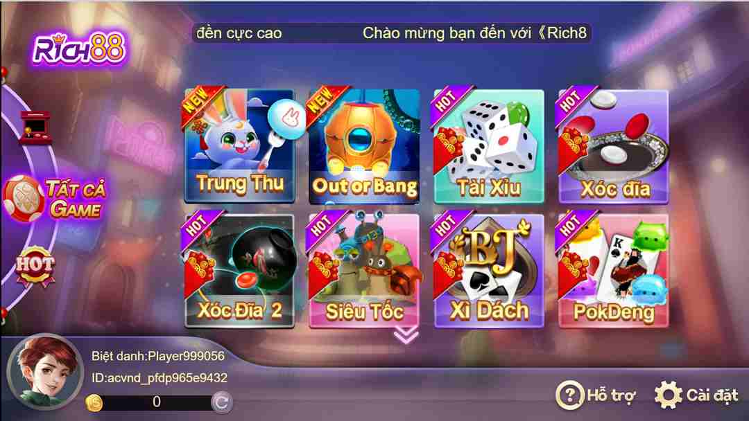 Một số trò chơi nổi bật của Rich88